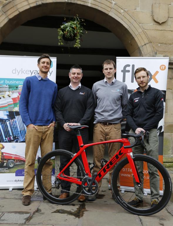 Race organisers Chris Pook (left) and Ewan Caird (right), with Matt 	Childerhouse (Flex IT) and Adrian Key (Dyke Yaxley) 